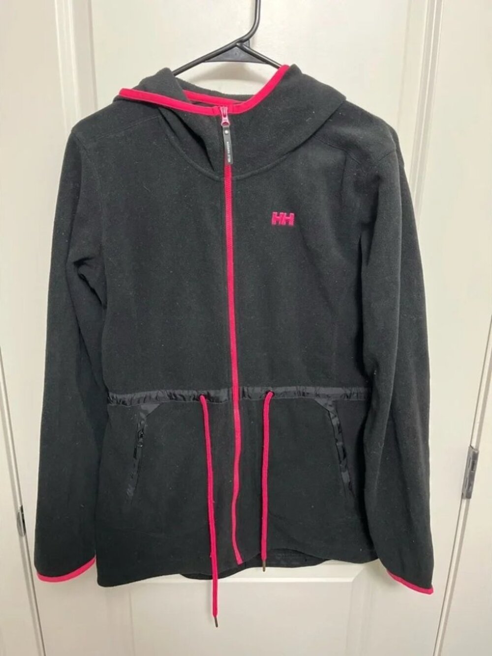Helly Hansen Black Pink Fleece Jacket Hoodie Womens size M